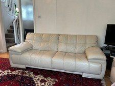 Violina 3 Seater Sofa x 2 Cream Leather