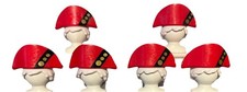 Playmobil 6 Bi-Corn Hats For Soldiers & Pirates  💥SPARES💥Red With Design