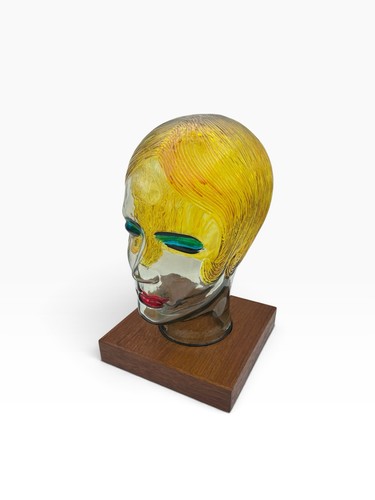 Vintage glass mannequin head - vintage,