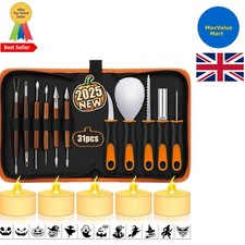Halloween Pumpkin Carving Kit, 13 pcs Set Professional Heavy Duty Pumpkin Carvin