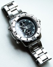 Seiko 7T32-7H10 Black Dial Chronograph 100m 1990s Divers Wrist Watch