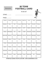 FOOTBALL SCRATCH CARDS 80 TEAMS PACK OF 10 FUNDRAISING SCRATCH CARDS CHARITY