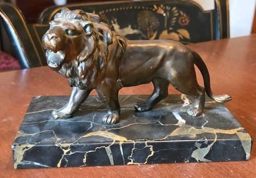 Spelter lion marble - lion, &