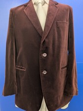 A142 Mens Burgundy Red Velvet Suit Jacket 44S