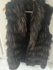 Rabbit Fur Knitted Gilet Brown
