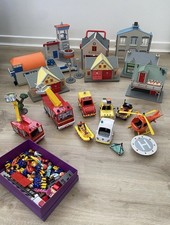 Fireman Sam Town Play Set Fire Station House Fire Engines Helicopter Bundle