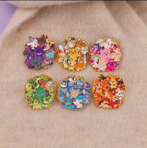 Pokemon group metal enamel pin - pokemon,