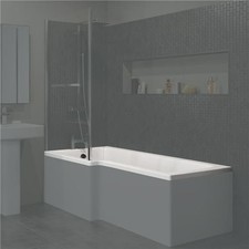 1600mm L Shaped LH Shower Bath