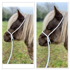 MINI SHETLAND/SHETLAND WHITE ROPE HALTER 8MM EQUESTRIAN *FREE POSTAGE*
