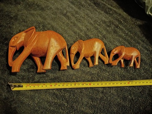 Vintage hand carved wooden - x3,