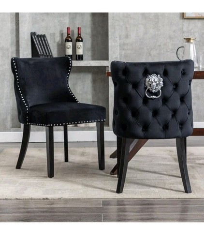 Set velvet dining chairs - of,
