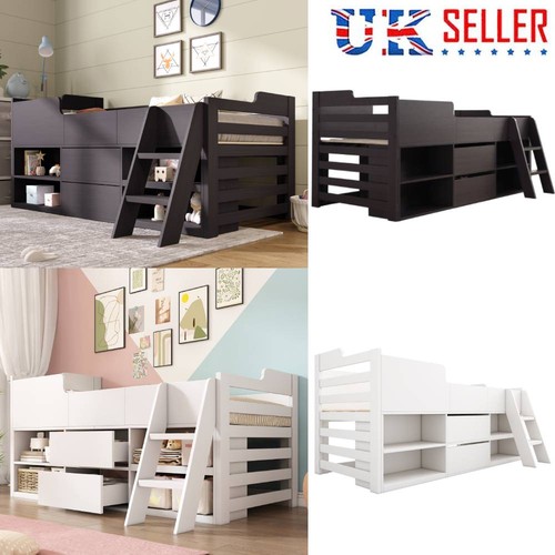 Kids wooden cabin bed - wooden, mid