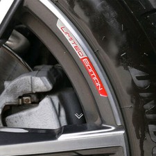 4Pcs LIMITED EDITION Car Wheel Hub Sticker Emblem Badge Decal Accessories Red.