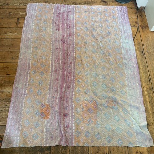 Indian fabric blanket - blanket, hand