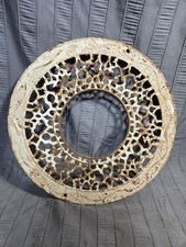 ANTIQUE CAST IRON ORNATE STOVE PIPE COLLAR CHIMNEY FLUE COVER