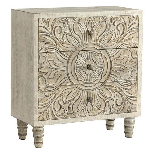 Drawer nightstand white - 3-drawer,