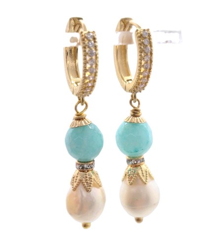 Aquamarine and pearl - and,