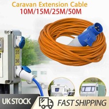 50M 25M Heavy Duty Hook Up Caravan Cable Camping 16A 220~250V Mains Extension