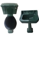 Green Art deco Basin And Toilet Set