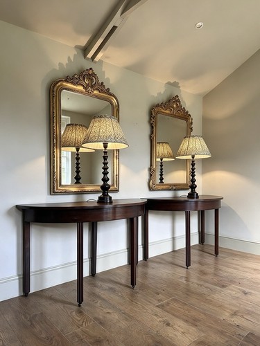 Pair antique demi lune - pair,