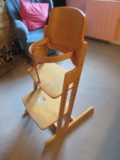 Wooden high chair. Dan Chair, Tripp Trapp style. Child's high chair.