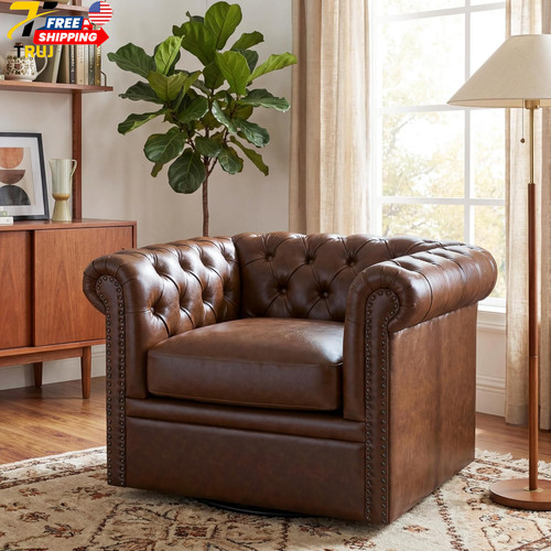 Faux leather upholstered club - leather,