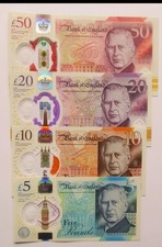All NEW UK BANK NOTES SET