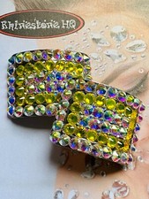 Irish Dance Heavy Shoe Buckles Crystal ab and Citrine Yellow