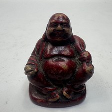 Unbranded Red Resin Laughing Buddha Figurine Small Ornament 43g