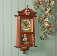 Acctim Westbury RC Pendulum Wall Clock Chime Radio Controlled Carved Dark Wood
