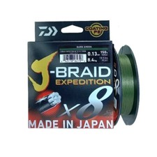 Daiwa Braid Fishing Line J-Braid Expedition X8 Hydrophobic High Weave, 150m 300m