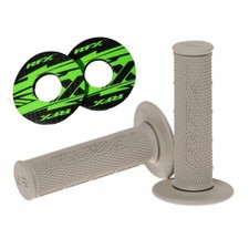 RFX PRO SERIES HANDLEBAR GRIPS GREY & GREEN X DONUTS KAWASAKI KX65 KX85