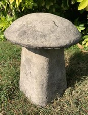 STONE GARDEN TRADITIONAL LARGE TOADSTOOL MUSHROOM 2 PIECE CONCRETE ORNAMENT