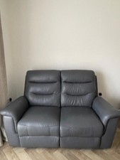 Grey Leather Electric Recliner