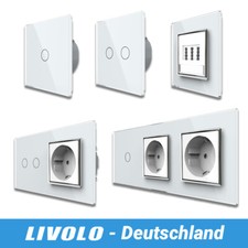 LIVOLO touch glass light switch sockets button dimmer USB SAT switch