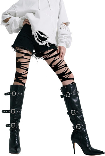 1pcs gothic ripped tights - ripped,