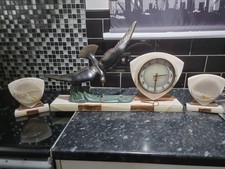 Art Deco Mantle Clock French Art Deco Garniture Clock (working order)