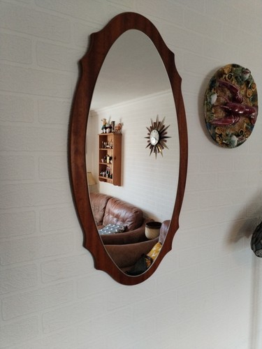 Mcm vintage teak mirror cm - , 75