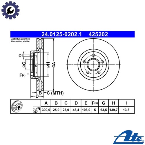 Brake disc 0125 0202 - 2x,