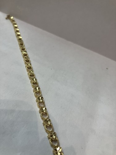 14k gold heart link - , bracelet