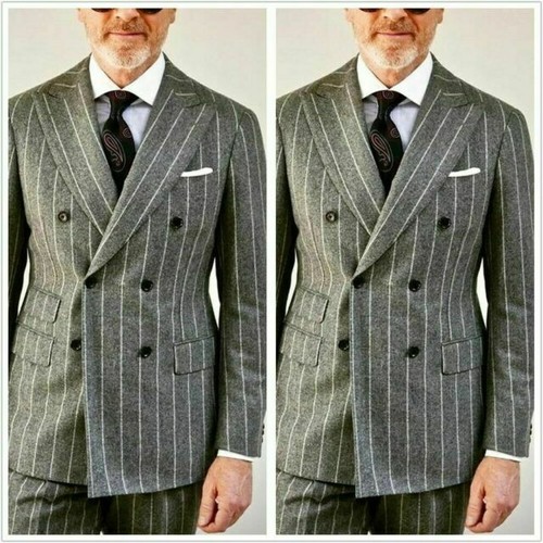 Business gray pinstripe - pinstripe, men's