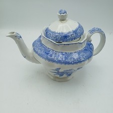 Copeland Spode Camilla Teapot Blue 2 Pint Lid Damaged