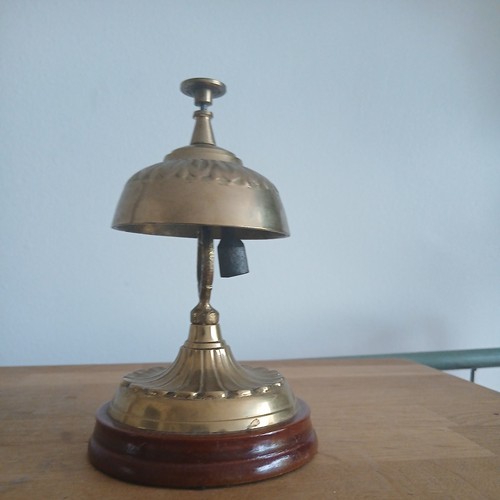 Vintage brass reception desk - reception,
