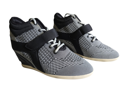 Ash bebop knit wedge sneakers - ash,