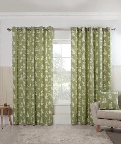 Lined eyelet floral green - lined,