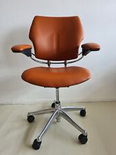 Humanscale Freedom NEW TAN LEATHER HIDE Chair  Chrome Frame & Base Task  Arms