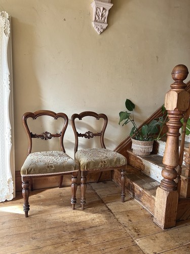 Pair antique ornate balloon - of,