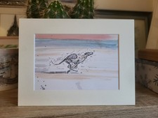 Running whippet greyhound hand