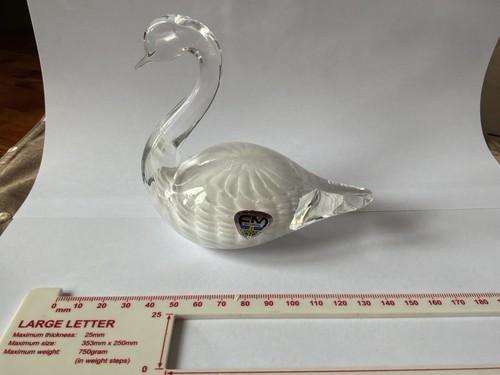 Vintage swedish art glass swan - swedish,