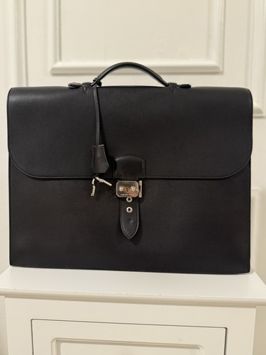 Black leather hermès - sac, à